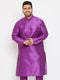 Men's Plus Size Purple Silk Blend Kurta